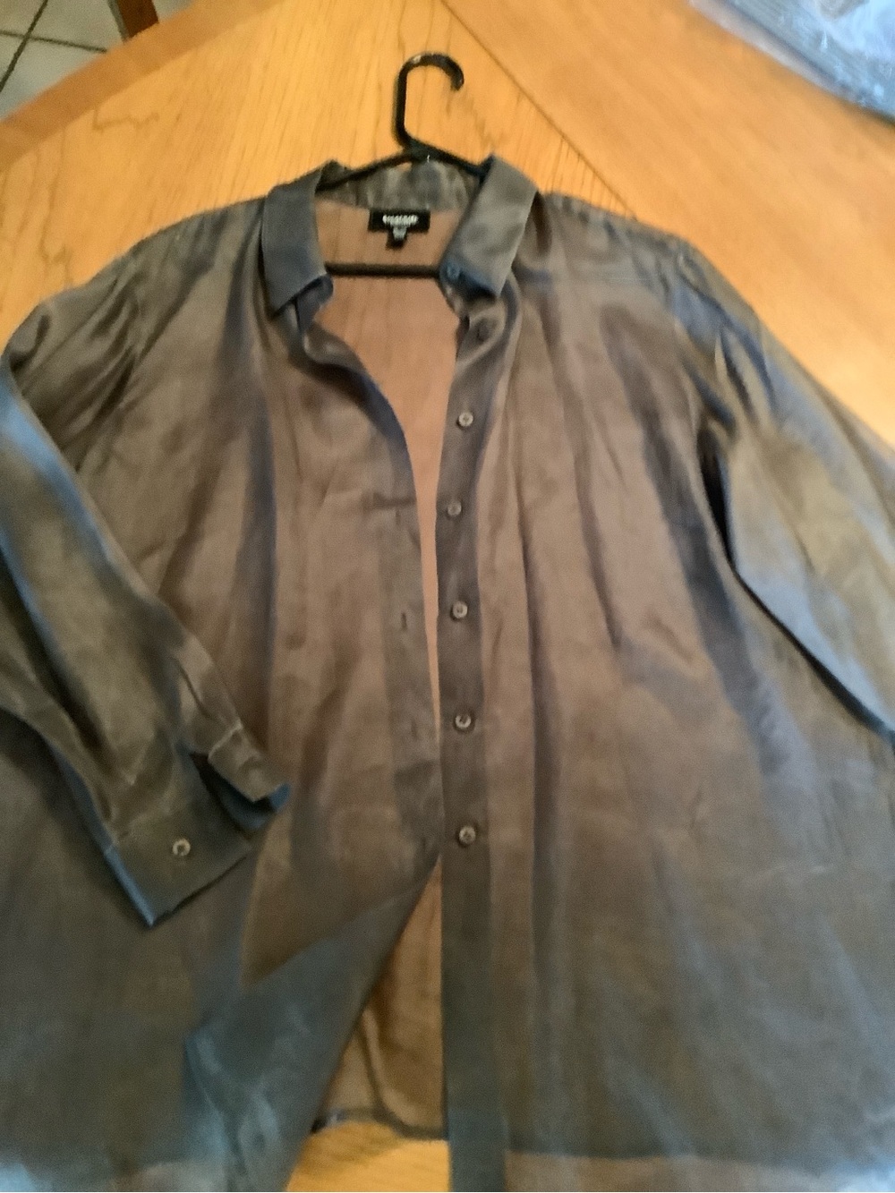 Emanuel Ungaro  Bronze Sheer Overblouse. Sz 18